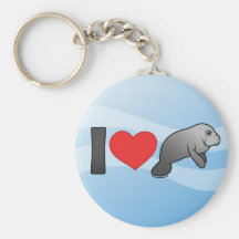 I Love Manatees Keychains