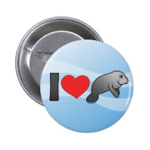 I Love Manatees Pin