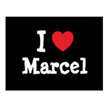 I love Marcel heart custom personalised Post Cards