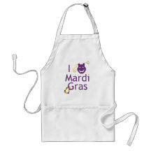 I Love Mardi Gras Aprons