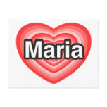 I love Maria. I love you Maria. Heart postcards