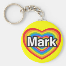 I love Mark. I love you Mark. Heart Keychain