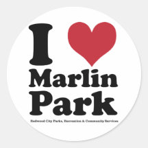 I LOVE Marlin Park Round Stickers