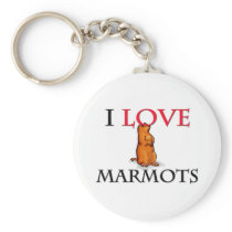 I Love Marmots Key Chain