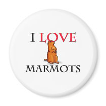 I Love Marmots Magnet