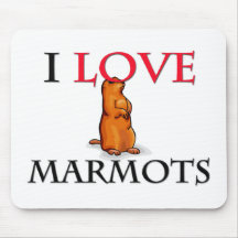 I Love Marmots Mouse Mat