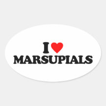 I LOVE MARSUPIALS STICKERS