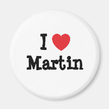 I love Martin heart custom personalised Fridge Magnets