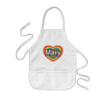 I love Mary. I love you Mary. Heart Aprons