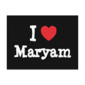 I love Maryam heart T-Shirt postcards