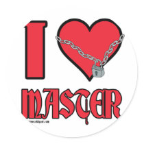 I Love Master Round Stickers