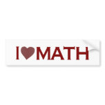 I Love Math bumper stickers