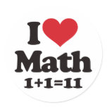 I Love Math! stickers