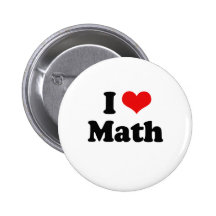 I Love Math Tshirt Pin