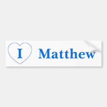 I Love Matthew Bumper Sticker