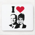 I Love McCain and Palin Mouse pad mousepads