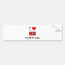 I Love Mcminnville Tennessee Bumper Stickers