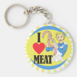 I Love Meat Keychains