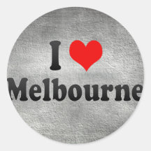 I Love Melbourne, Australia Round Sticker