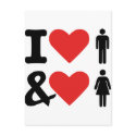 I love men and women postcards