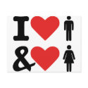 I love men and women postcards