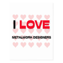 I LOVE METALWORK DESIGNERS POSTCARD