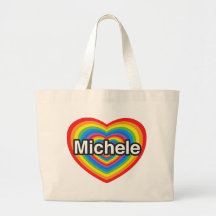 I love Michele. I love you Michele. Heart Tote Bag