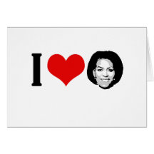 I Love Michelle red plain Cards
