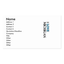 I love Michigan Design Business Card Template