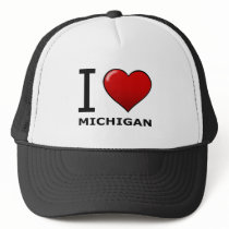 I LOVE MICHIGAN TRUCKER HATS