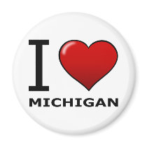 I LOVE MICHIGAN FRIDGE MAGNETS
