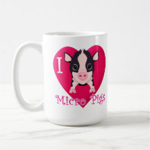 I Love Micro Pigs Coffee Mugs