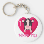 I Love Micro Pigs Key Chains
