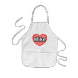 I love Mike. I love you Mike. Heart aprons