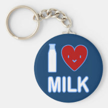 I Love Milk Keychain