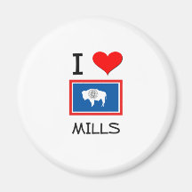 I Love Mills Wyoming Fridge Magnet