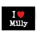 I love Milly heart T-Shirt cards
