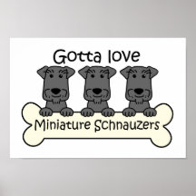 I Love Miniature Schnauzers Print
