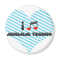 I Love Minimal Techno Fridge Magnet