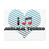 I Love Minimal Techno Post Cards