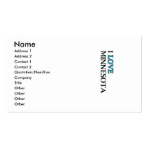I Love Minnesota Design Business Card Templates