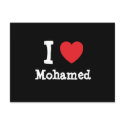 I love Mohamed heart custom personalised postcards