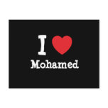 I love Mohamed heart custom personalised postcards