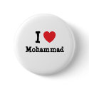 I love Mohammad heart custom personalised buttons