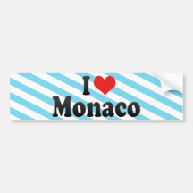 I Love Monaco Bumper Sticker