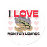 I Love Monitor Lizards Stickers