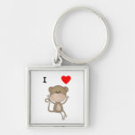 I Love Monkeys Key Chain