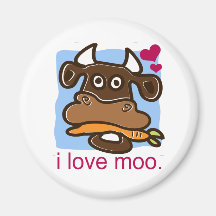 I Love Moo Fridge Magnet