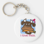I Love Moo Keychains