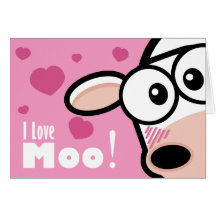I Love Moo Valentine's Card